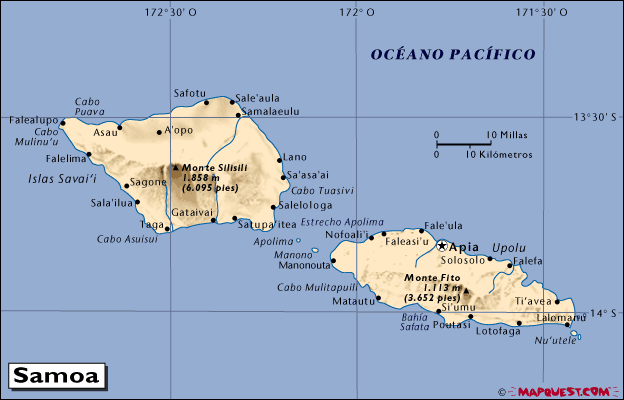 خرائط واعلام ساموا  2012 -Maps and flags of Samoa 2012