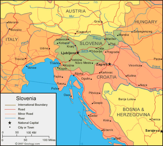 خرائط واعلام سلوفينيا 2012 -Maps and flags of Slovenia 2012
